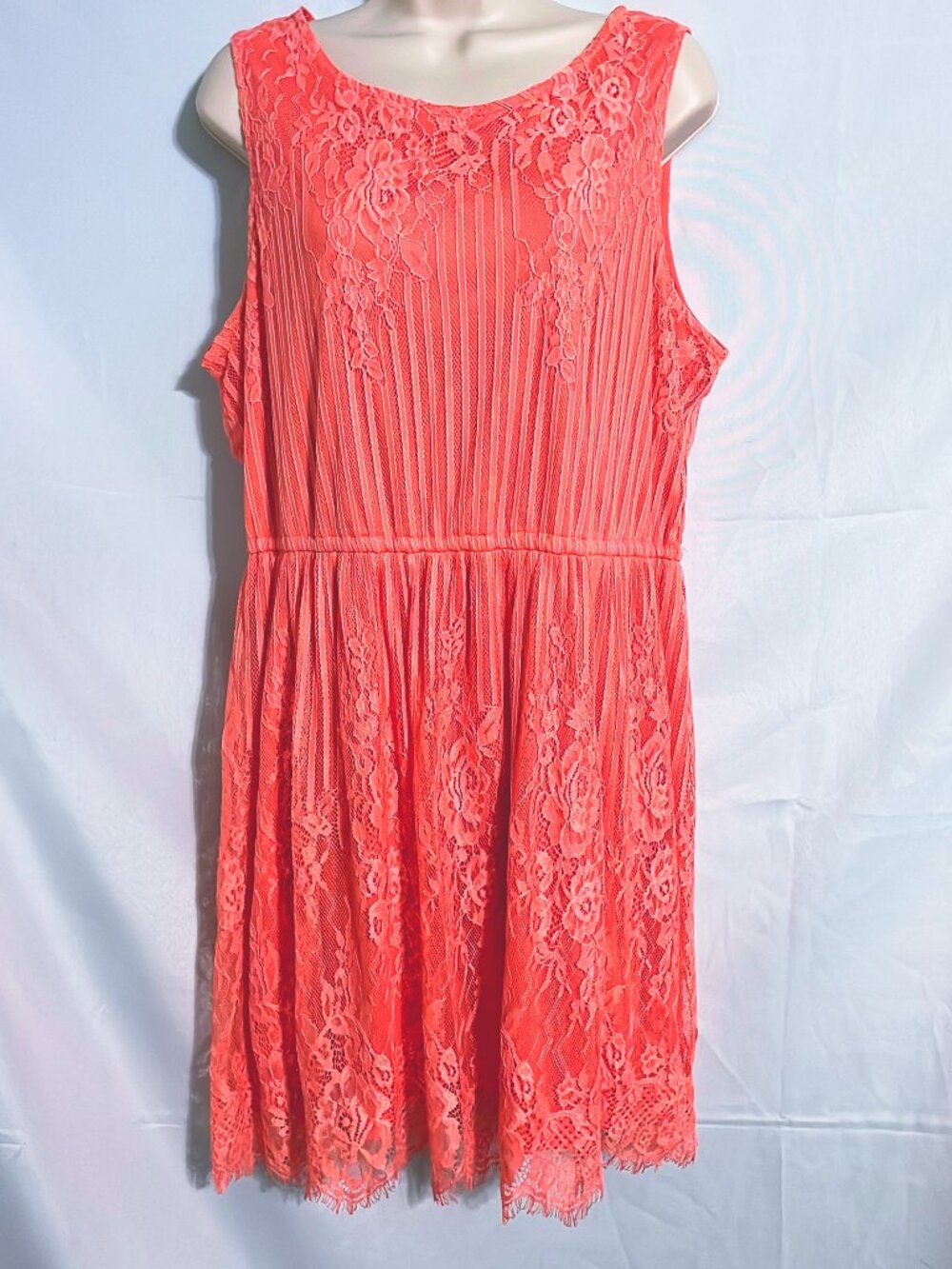 Xhilaration Coral Sleeveless Lacy Dress Size XL